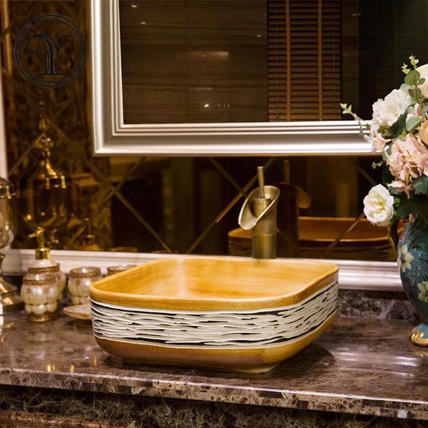 2018 new designs of square shape antique wash sinks