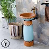 Beautiful and colorful column basins of hot selling pedestal wash sinks