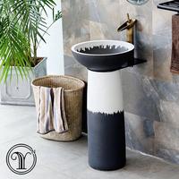 Eco-friendly and industrial style pedestal basins set