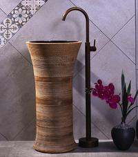 Freestanding ceramic art corner basin for bathroom/hotel