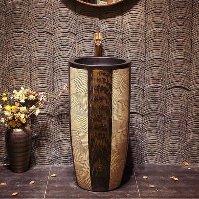 Tribe art design handmade pedestal basin for bathroom/hotel