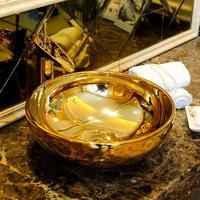 Luxury golden glazed ceramic bowl basin wash sink