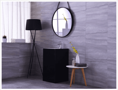 The newest design black color artificial Stone pedestal wash basin