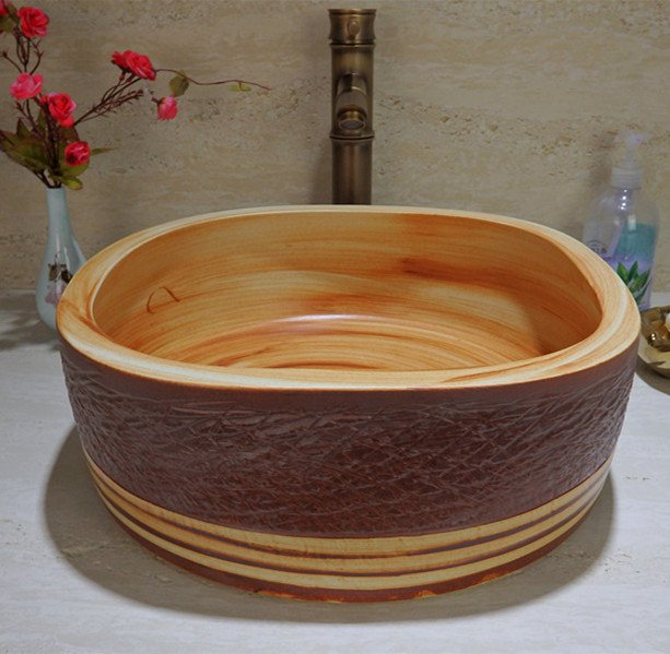 Handmade ceramic vessel sinks from Yunnuo Sanitary Ware
