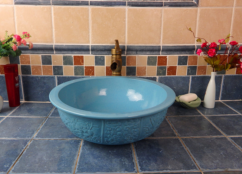 Never faded royal blue color  handmade wash basin