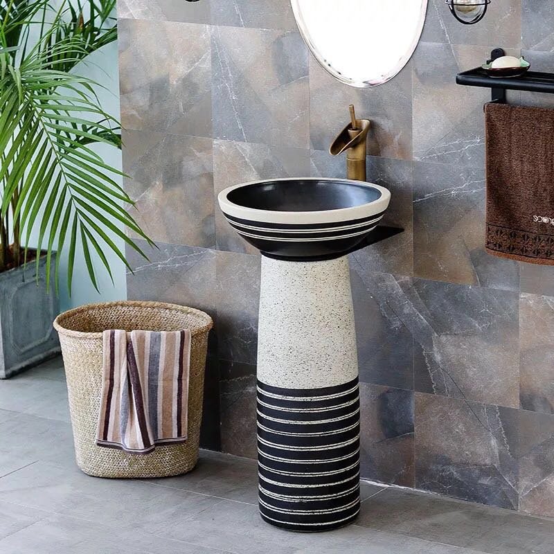 The best supplier of pedestal wash basin in black and white color