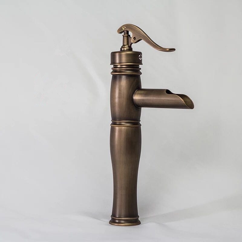 Luxury bathroom of hot and cold high hole brass faucet