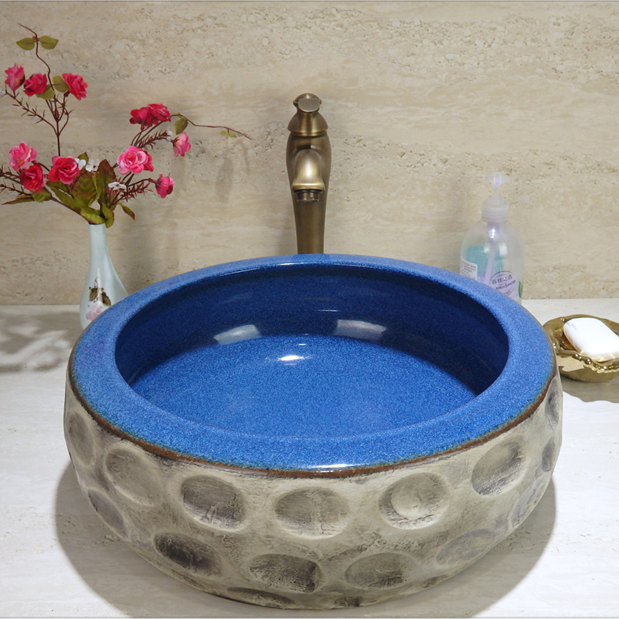 Artistic Design Handmade Colored Bathroom Basin With counter top sinks