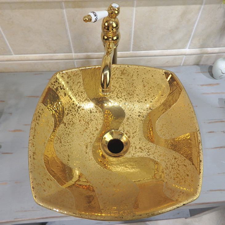 luxury gold wash sinks of shining gold basins for bathroom