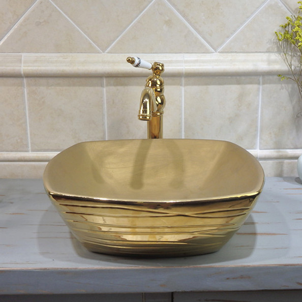 Gold Sink for bathroom with high quality