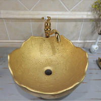 High quality luxury gold basin for bathroom hot selling gold sinks in Middle East