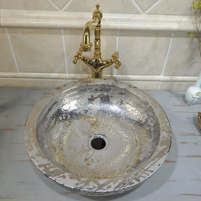 jingdezhen porcelain silver color ceramic wash basin