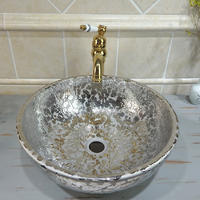 High quality electroplating silver modern bathroom porcelain wash silver basin