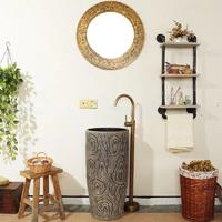 Ceramics Pedestal Wash sinks for home decor and hotel decor