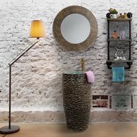 Ceramics Stone pedestal wash sinks for home decor